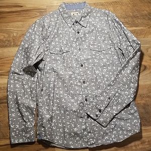 Men's 1901 Chambray Floral Motif Shirt Sz L